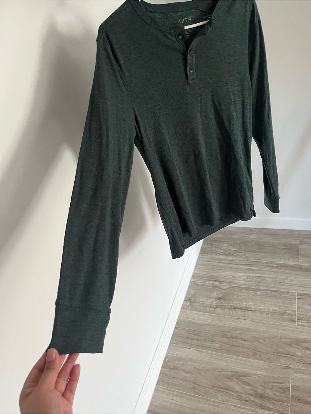 APT. 9 Men's Forest Green Long-Sleeve Henley